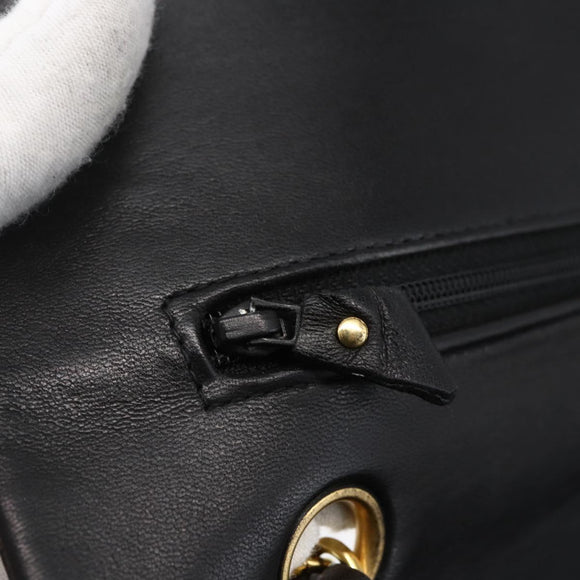 CHANEL Matelasse 25 Double Flap Chain Bag Lammleder Schwarz CC Auth am10803SAM