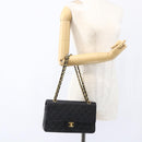 CHANEL Matelasse 25 Double Flap Chain Bag Lammleder Schwarz CC Auth am10803SAM-28