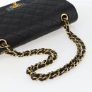 CHANEL Matelasse 25 Double Flap Chain Bag Lammleder Schwarz CC Auth am10803SAM-7