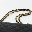 CHANEL Matelasse 25 Double Flap Chain Bag Lammleder Schwarz CC Auth am10803SAM-14