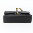 CHANEL Matelasse 25 Double Flap Chain Bag Lammleder Schwarz CC Auth am10803SAM-5