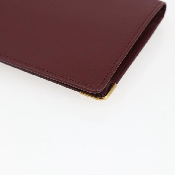 CARTIER Must Line Long Wallet Leather Bordeaux Gold Auth am10805V