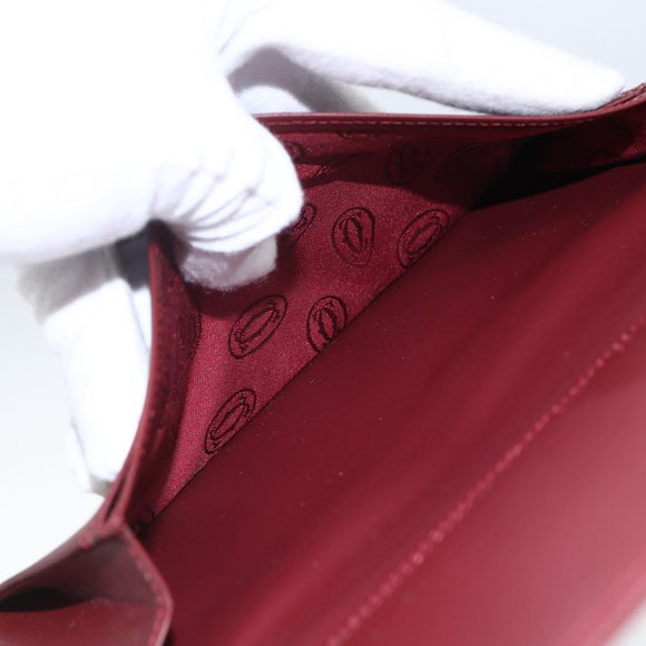 CARTIER Must Line Long Wallet Leather Bordeaux Gold Auth am10805V