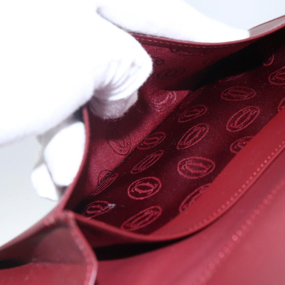 CARTIER Must Line Long Wallet Leather Bordeaux Gold Auth am10805V
