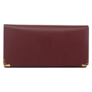 CARTIER Must Line Long Wallet Leather Bordeaux Gold Auth am10805V-2