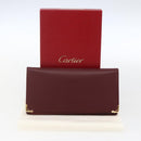 CARTIER Must Line Long Wallet Leather Bordeaux Gold Auth am10805V-20