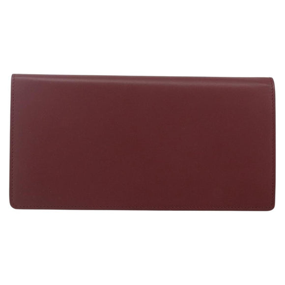 CARTIER Must Line Long Wallet Leather Bordeaux Gold Auth am10805V