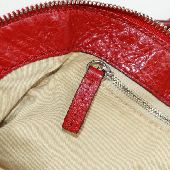 Chloe Paddington Hand Bag Leather Red Gold Auth am10806V