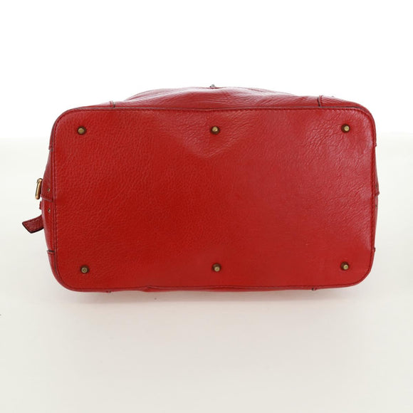 Chloe Paddington Hand Bag Leather Red Gold Auth am10806V