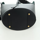 BURBERRY bucket Shoulder Bag Leather Black Gold Auth am10807V-10