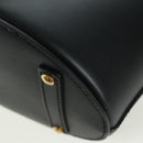 BURBERRY bucket Shoulder Bag Leather Black Gold Auth am10807V-12