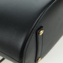 BURBERRY bucket Shoulder Bag Leather Black Gold Auth am10807V-13