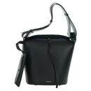 BURBERRY bucket Shoulder Bag Leather Black Gold Auth am10807V-2