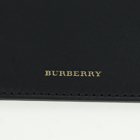 BURBERRY bucket Shoulder Bag Leather Black Gold Auth am10807V