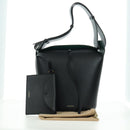 BURBERRY bucket Shoulder Bag Leather Black Gold Auth am10807V-26