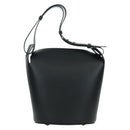 BURBERRY bucket Shoulder Bag Leather Black Gold Auth am10807V-3