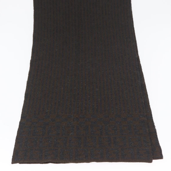 FENDI Zucca Scarf Wool Brown Auth am10811