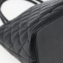 CHANEL Matelasse Reprint Tote Bag Caviar Skin Black Silver CC Auth am10812SAM-15