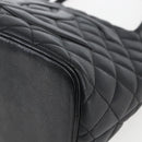 CHANEL Matelasse Reprint Tote Bag Caviar Skin Black Silver CC Auth am10812SAM-16