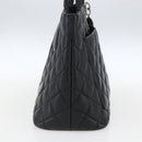 CHANEL Matelasse Reprint Tote Bag Caviar Skin Black Silver CC Auth am10812SAM-3