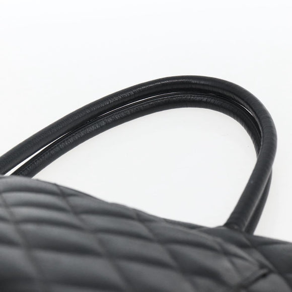 CHANEL Matelasse Reprint Tote Bag Caviar Skin Black Silver CC Auth am10812SAM