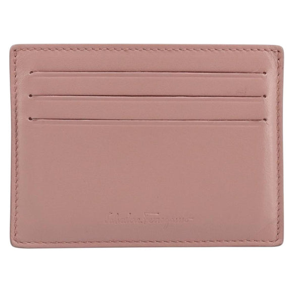 Salvatore Ferragamo Card Case Leather Pink Auth am10815V