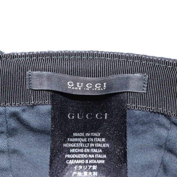 GUCCI Web Sherry Line Cap Wool L Black Red Green 353505 Auth am10816