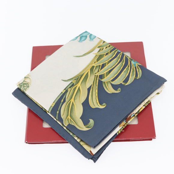Salvatore Ferragamo Bird Scarf Silk Navy Auth am10817V