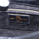 ETRO Hand Bag Leather 2way Black Gold Auth am10819V-18