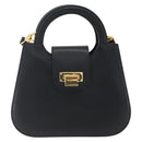 ETRO Hand Bag Leather 2way Black Gold Auth am10819V-2