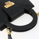 ETRO Hand Bag Leather 2way Black Gold Auth am10819V-8