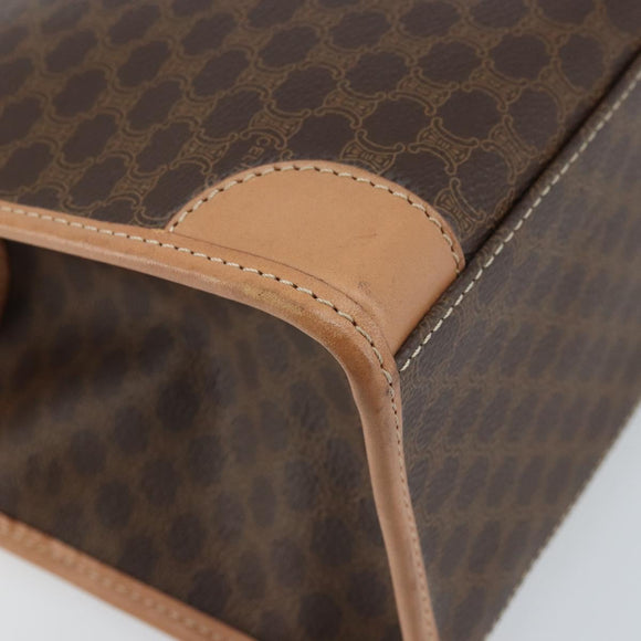 CELINE Macadam Canvas Handtasche PVC Leder Braun Gold Authentisch am10820V