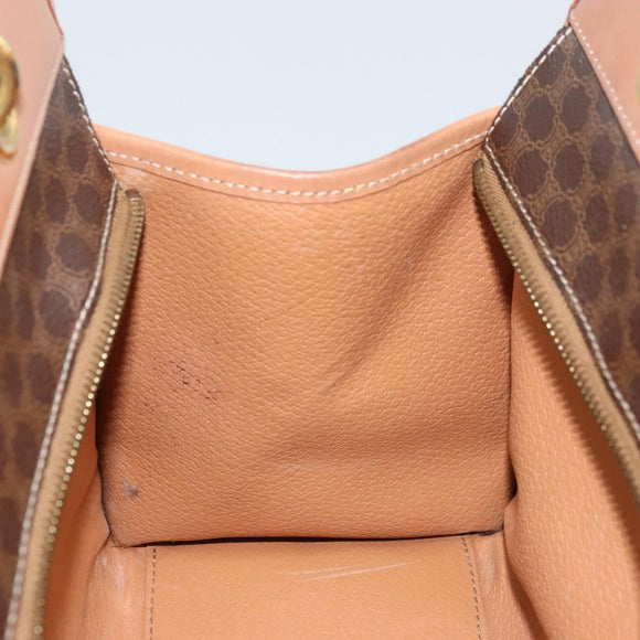 CELINE Macadam Canvas Handtasche PVC Leder Braun Gold Authentisch am10820V