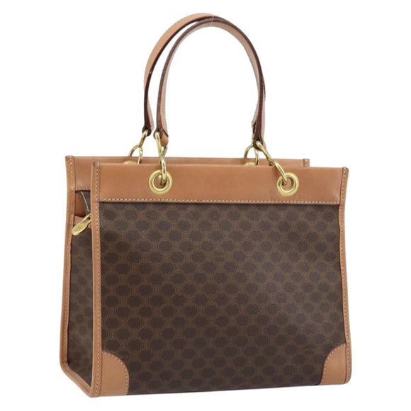 CELINE Macadam Canvas Handtasche PVC Leder Braun Gold Authentisch am10820V