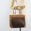 CELINE Macadam Canvas Handtasche PVC Leder Braun Gold Authentisch am10820V-21