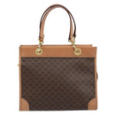 CELINE Macadam Canvas Handtasche PVC Leder Braun Gold Authentisch am10820V-13