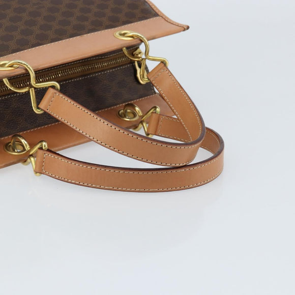 CELINE Macadam Canvas Handtasche PVC Leder Braun Gold Authentisch am10820V