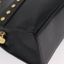Gianni Versace Sunburst Tote Bag Leather Black Gold Auth am10821A-9