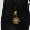 Gianni Versace Sunburst Tote Bag Leather Black Gold Auth am10821A-17