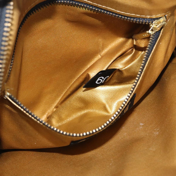 Gianni Versace Sunburst Tote Bag Leather Black Gold Auth am10821A