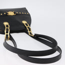 Gianni Versace Sunburst Tote Bag Leather Black Gold Auth am10821A-7