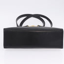 Gianni Versace Sunburst Tote Bag Leather Black Gold Auth am10821A-12