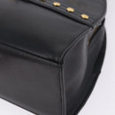 Gianni Versace Sunburst Tote Bag Leather Black Gold Auth am10821A-14