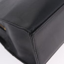 Gianni Versace Sunburst Tote Bag Leather Black Gold Auth am10821A-15