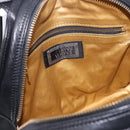 Gianni Versace Sunburst Tote Bag Leather Black Gold Auth am10821A-21