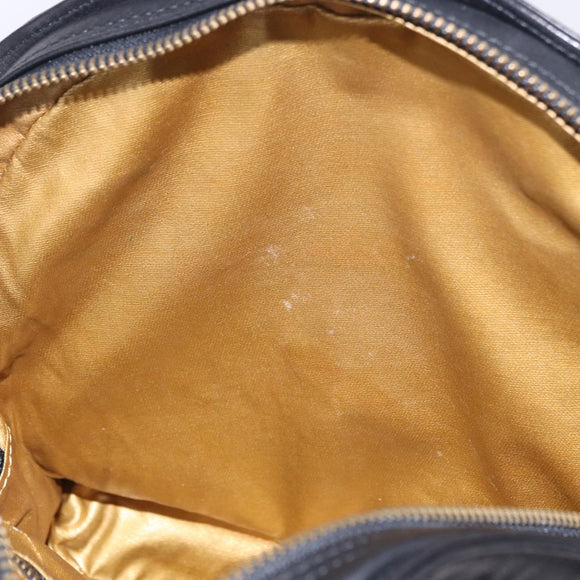 Gianni Versace Sunburst Tote Bag Leather Black Gold Auth am10821A