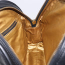 Gianni Versace Sunburst Tote Bag Leather Black Gold Auth am10821A-24