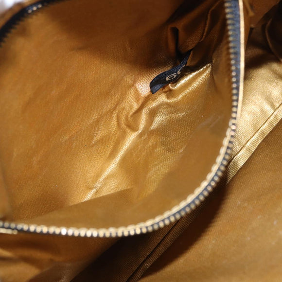 Gianni Versace Sunburst Tote Bag Leather Black Gold Auth am10821A