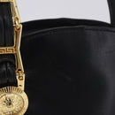 Gianni Versace Sunburst Tote Bag Leather Black Gold Auth am10821A-3