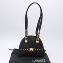Gianni Versace Sunburst Tote Bag Leather Black Gold Auth am10821A-30